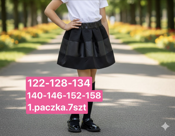 Spódnice dziewczęce Roz 122-158, 1 kolor Paczka 7 szt 1